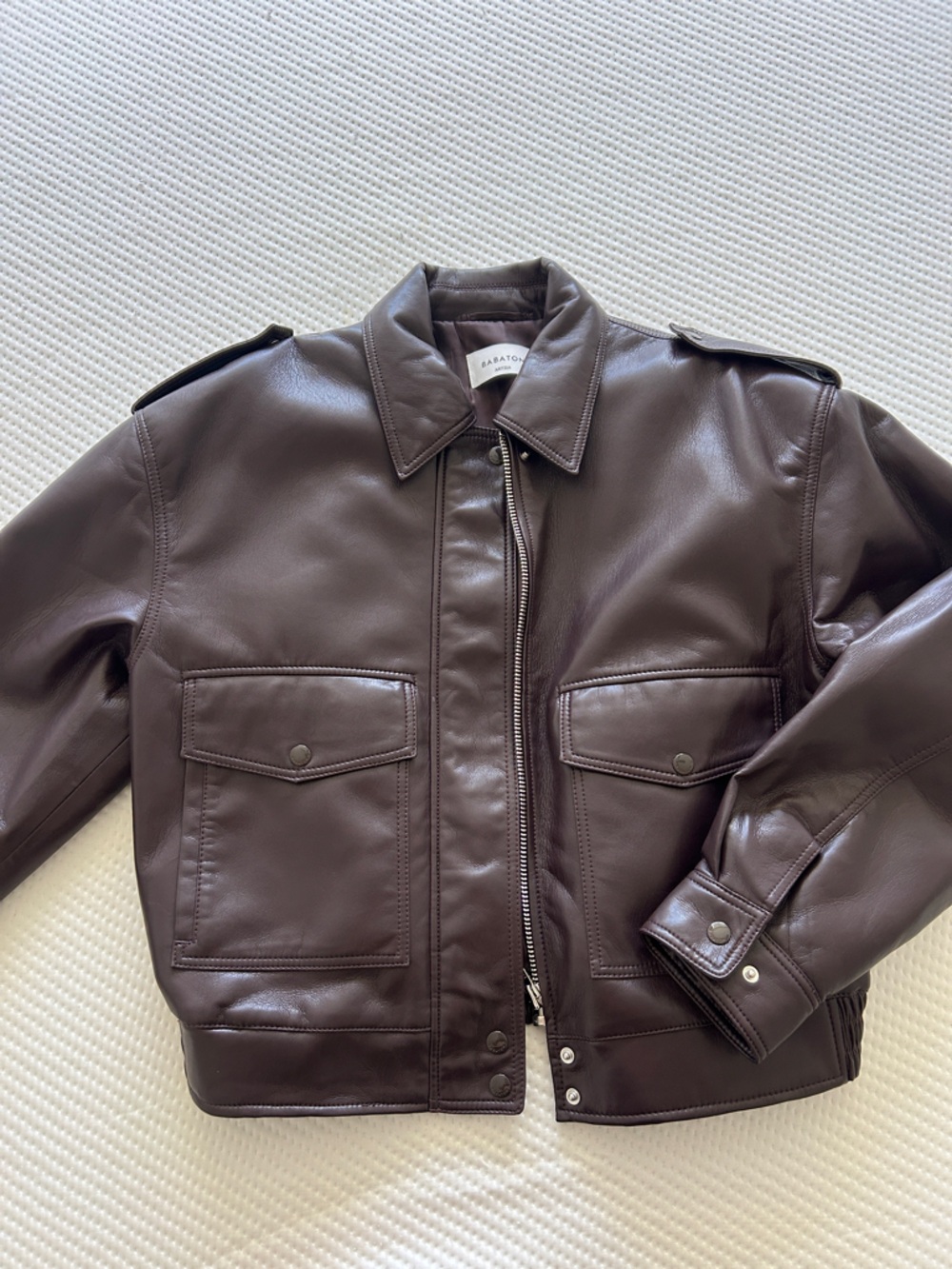 Babaton Vegan Leather Zip Front Jacket